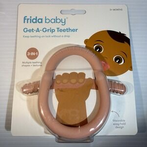 Frida Baby Get-A-Grip Teether Relief 100% Food-Grade Silicone Teething Aid Pink